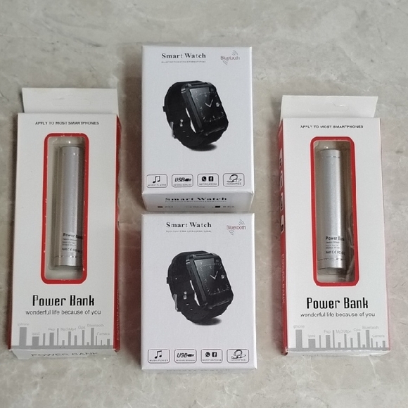 Smart Watch International Other - One Lot Of TWO Smart Watches & TWO Power Banks - All NIB